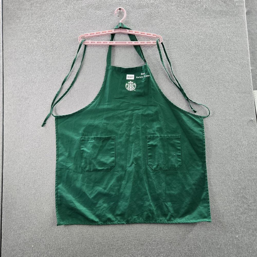 Starbucks Apron LARGE Green Bec Barista Trainer Logo‎ Embroidery